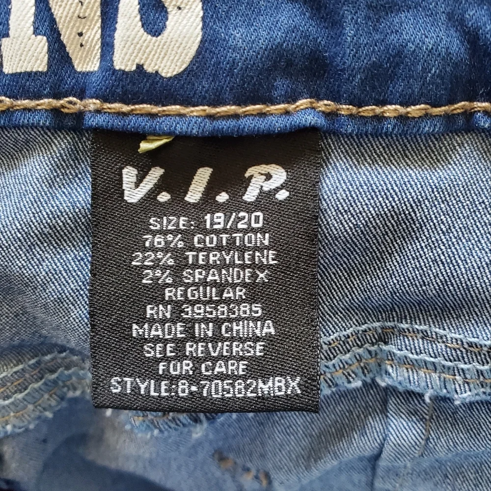 VIP Blue Denim Jean Shorts.  Size 19/20 - Picture 4 of 4